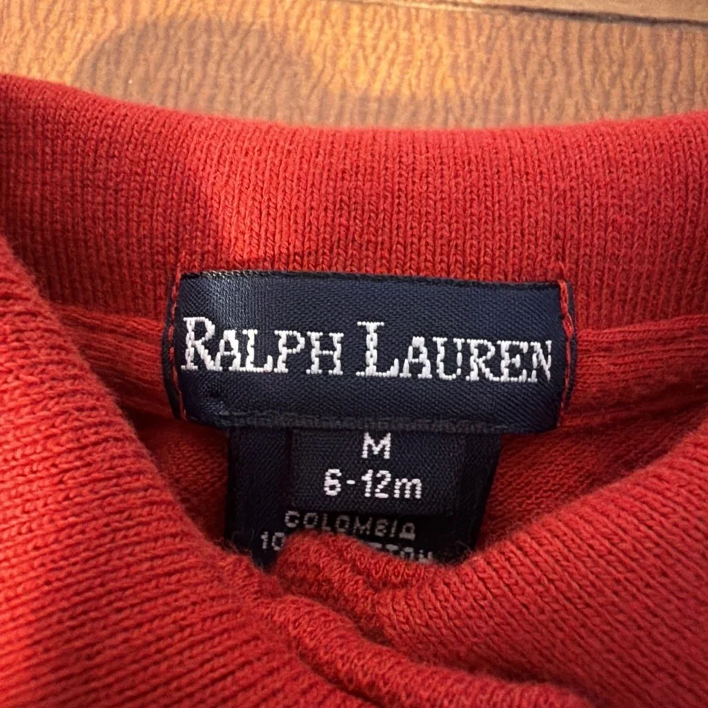 Ralph Lauren 6-12 Mo Short Sleeve Red Polo Collared Dress EUC‎